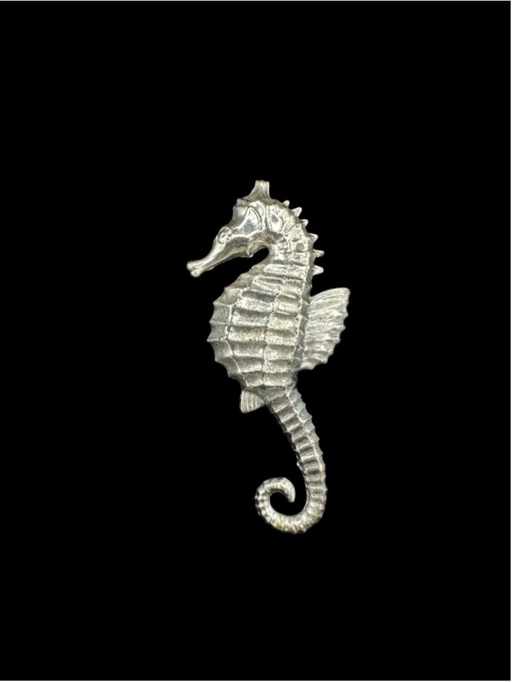 Lang Signed Sterling Silver .925 Sea Horse Brooch 2.5”